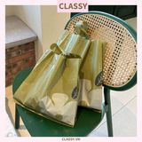  [GIAO HÀNG 7-25 NGÀY] Classy Túi quai xách nhựa hoa trà chất lượng, đi shopping, làm quà tặng T1482 