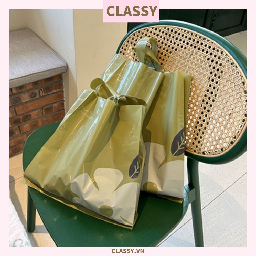  [GIAO HÀNG 7-25 NGÀY] Classy Túi quai xách nhựa hoa trà chất lượng, đi shopping, làm quà tặng T1482 