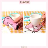  Classy Miếng lót đế ly, lót đế cốc họa tiết động vật ngẫu nhiên PK1515 