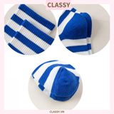  Classy Tất cổ cao, vớ cổ cao màu xanh họa tiết vui nhộn, chất cotton siêu êm G1346 