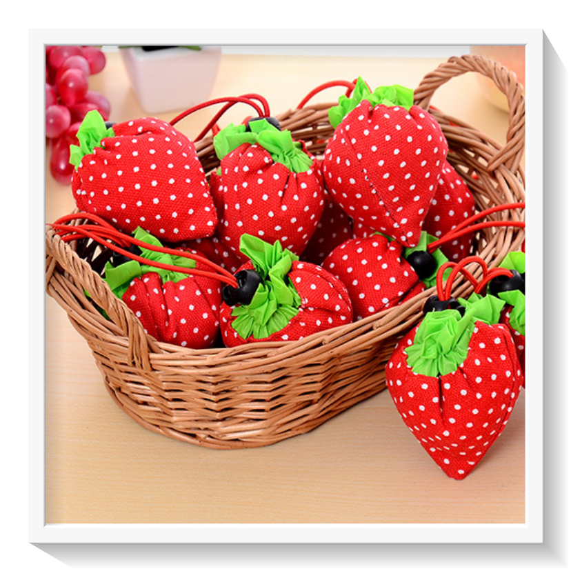  [GIAO HÀNG 7-25 NGÀY]  COMBO 20 chiếc Túi dù gấp gọn hình quả dâu xinh xắn, đi chợ, đi du lịch - Sản phẩm thân thiện với môi trường [T290] 