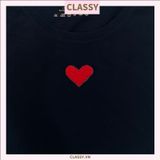  Áo thun cổ tròn Đen, Thêu tay (Handmade) nhiều hình thêu, 100% Cotton Sang mịn 