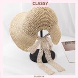  Mũ Cói Nón Cói Mềm Nơ Ren Trẻ trung xinh xắn, nhiều kiểu có thể gấp gọn bỏ vào túi du lịch, ba lô PK303 