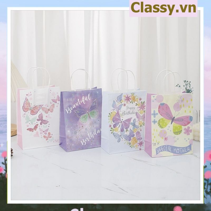  [GIAO HÀNG 7-25 NGÀY] Túi giấy kraft kích thước 26 X 21 X 11 CM có quai xách, nhiều hình nhiều kích cỡ lựa chọn Q1352 