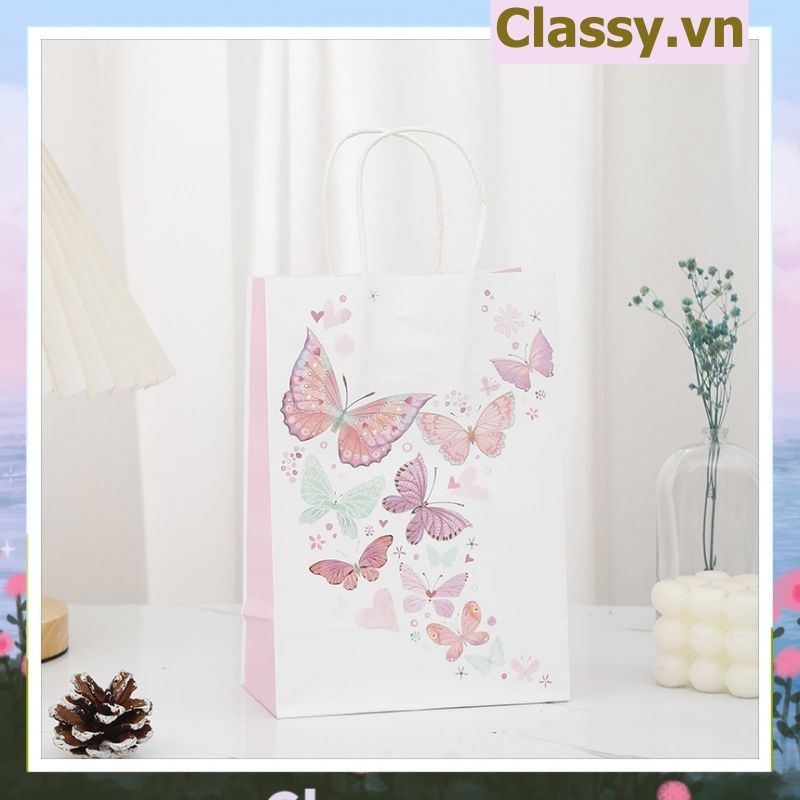  [GIAO HÀNG 7-25 NGÀY] Túi giấy kraft kích thước 26 X 21 X 11 CM có quai xách, nhiều hình nhiều kích cỡ lựa chọn Q1352 
