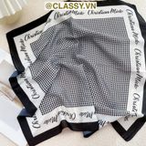  Khăn lụa vuông đi kèm túi cói 50X55cm turban bandana thời trang hàn quốc nhiều kiểu đẹp; phong cách vintage P420 