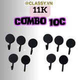  Combo 10 Móc Dán Tường Móc Nhựa nhỏ trơn đơn giản Bắc Âu Dính Tường Treo Đồ Dùng Tiện Lợi  Đa Năng PK1105 
