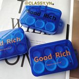  Hộp đựng kính áp tròng màu xanh dương, 1 khay đựng lens, có gương soi PK1300 