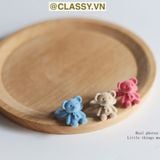  Nhẫn hở bọc vải nhung họa tiết gấu và thỏ độc đáo PK1396 