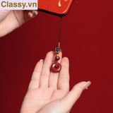  ORDER 7 -25 ngày - Móc khóa phong thủy dài 21 cm hạt chu sa đỏ mang ý nghĩa may mắn gắn chìa khóa, điện thoại, sổ tay PK1420 (ORDER 7-10 NGÀY) 