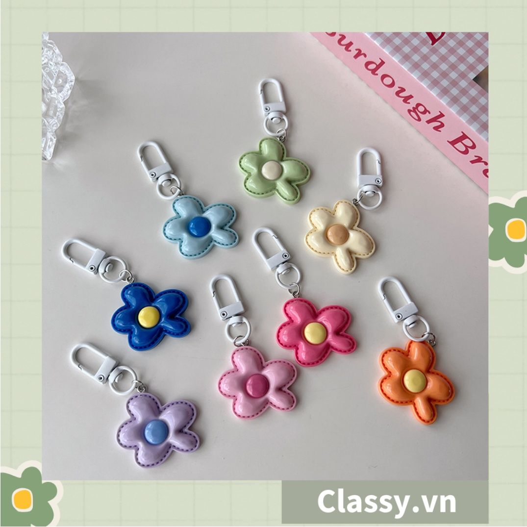  [GIAO HÀNG 7-25 NGÀY] Classy Móc khóa hình bông hoa nhiều màu, gắn chìa khóa, điện thoại, sổ tay PK1420 