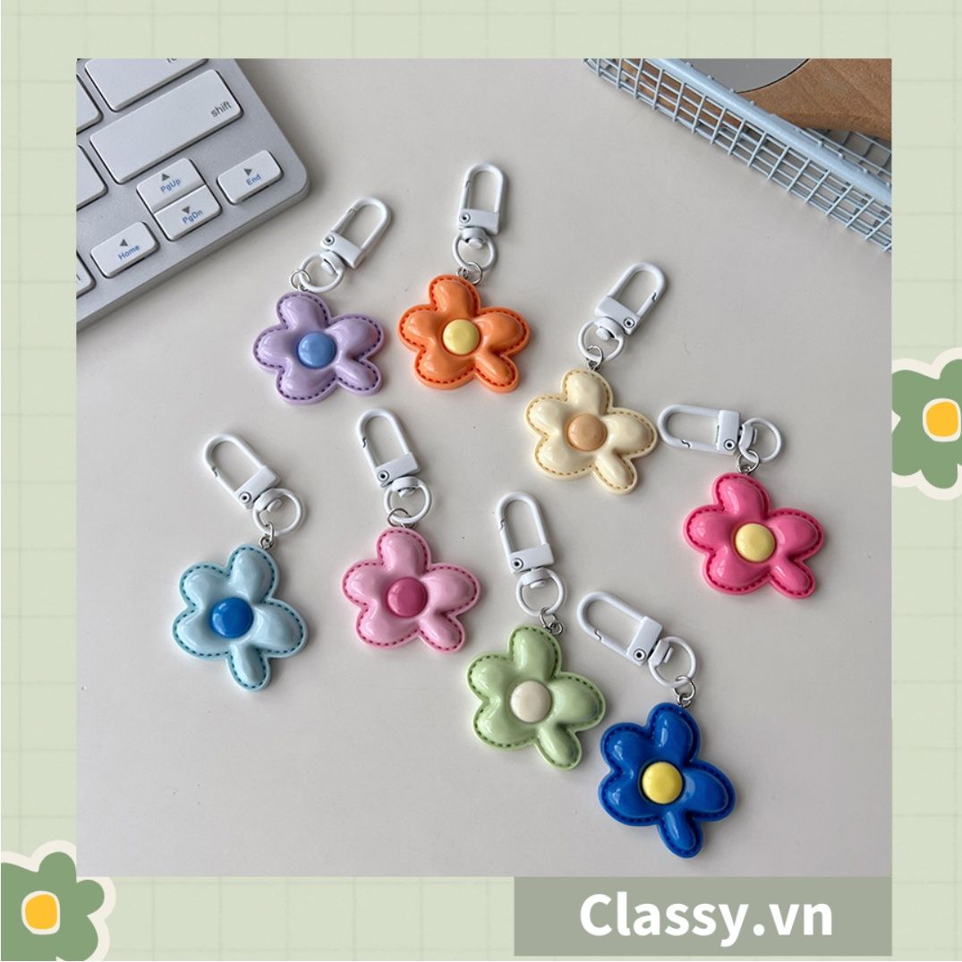  [GIAO HÀNG 7-25 NGÀY] Classy Móc khóa hình bông hoa nhiều màu, gắn chìa khóa, điện thoại, sổ tay PK1420 