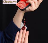  Classy Móc khóa phong thủy dài 21 cm hạt chu sa đỏ mang ý nghĩa may mắn gắn chìa khóa, điện thoại, sổ tay PK1420 