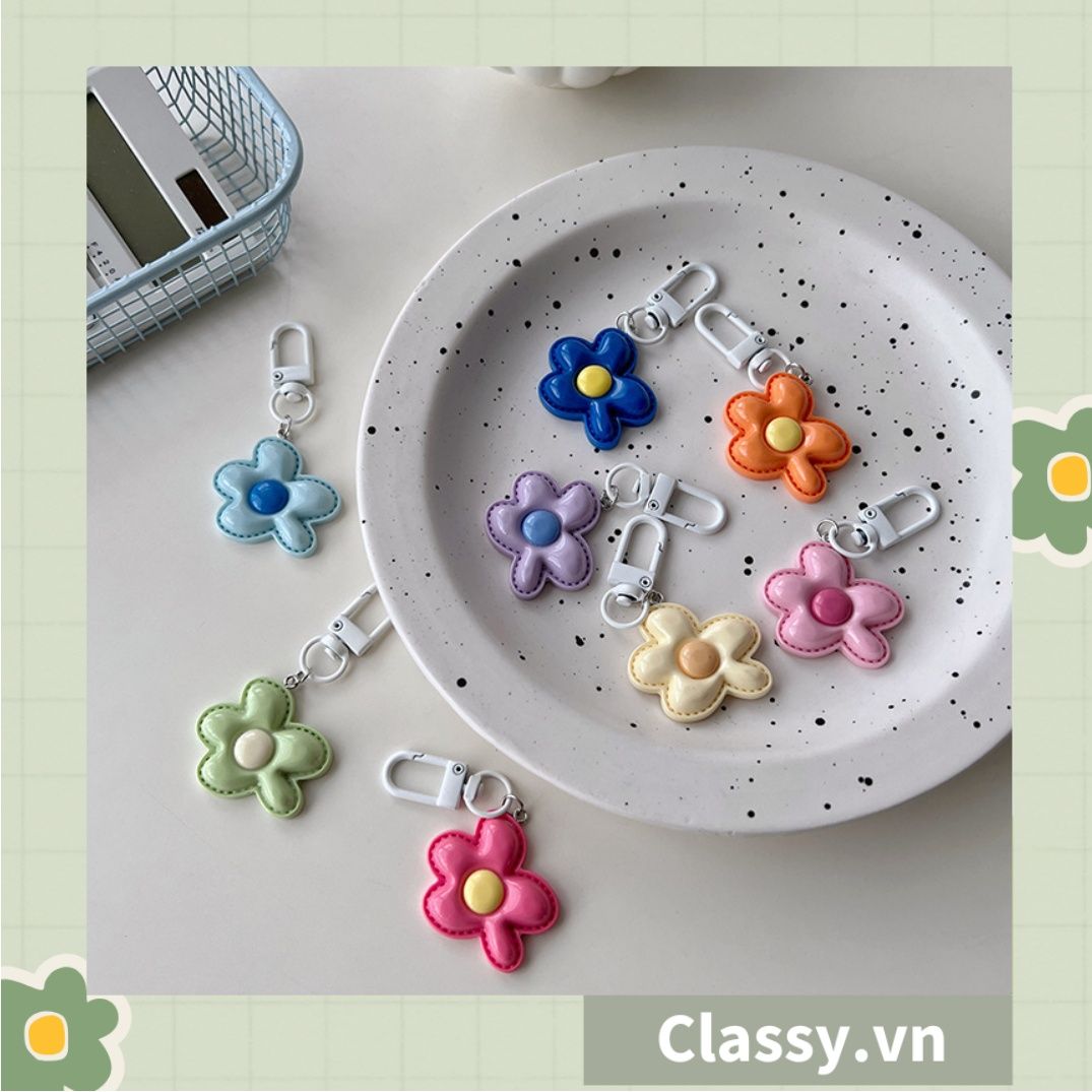  [GIAO HÀNG 7-25 NGÀY] Classy Móc khóa hình bông hoa nhiều màu, gắn chìa khóa, điện thoại, sổ tay PK1420 