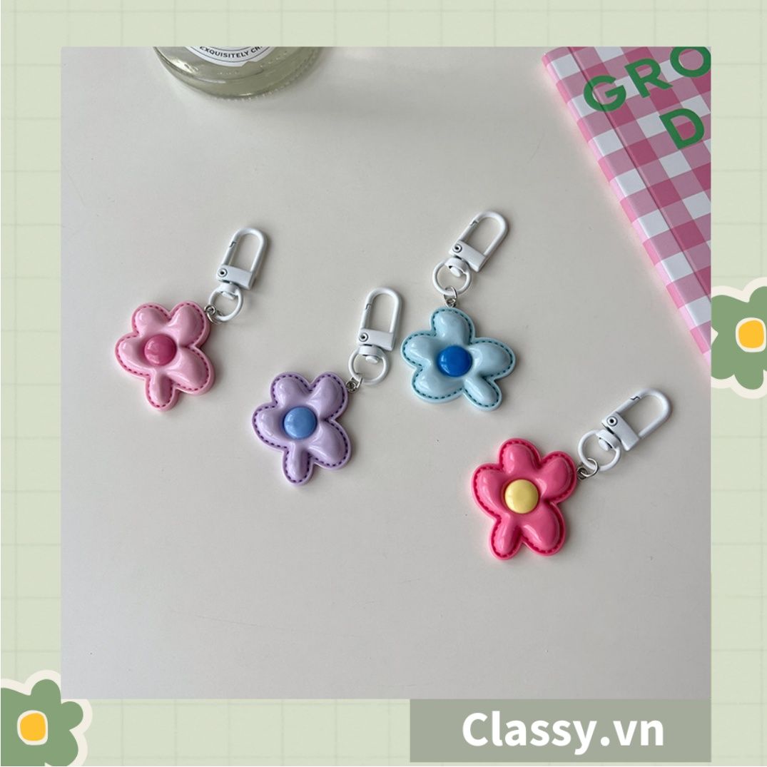  [GIAO HÀNG 7-25 NGÀY] Classy Móc khóa hình bông hoa nhiều màu, gắn chìa khóa, điện thoại, sổ tay PK1420 