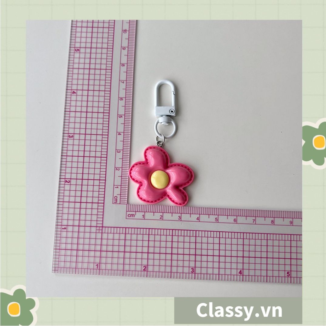  [GIAO HÀNG 7-25 NGÀY] Classy Móc khóa hình bông hoa nhiều màu, gắn chìa khóa, điện thoại, sổ tay PK1420 