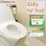  [GIAO HÀNG 7-25 NGÀY] 10 miếng Giấy lót bồn cầu dùng 1 lần đi du lịch, miếng lót bồn cầu toilet nhà vệ sinh công cộng tự phân hủy PK1425 