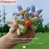  [GIAO HÀNG 7-9803 NGÀY]  Classy Dây cột tóc hình bông hoa năm cánh bằng vải nhiều màu, phụ kiện tóc PK1577 