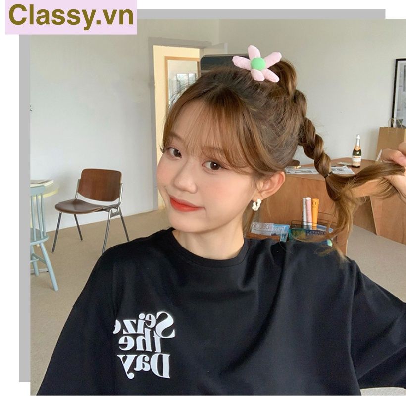  [GIAO HÀNG 7-9803 NGÀY]  Classy Dây cột tóc hình bông hoa năm cánh bằng vải nhiều màu, phụ kiện tóc PK1577 