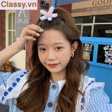  [GIAO HÀNG 7-9803 NGÀY]  Classy Dây cột tóc hình bông hoa năm cánh bằng vải nhiều màu, phụ kiện tóc PK1577 