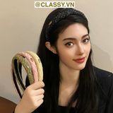  [GIAO HÀNG 7-25 NGÀY]  Classy Băng đô cài tóc vải tweed, sang trọng, nhiều màu hàn quốc PK1624 