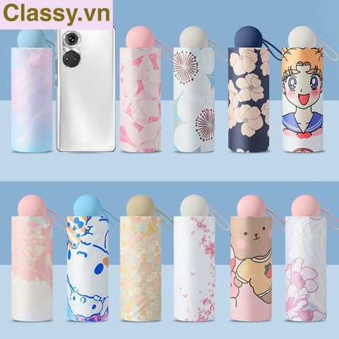  Classy giao ngẫu nhiên Ô dù đi nắng chỉ số SPF50+ chống tia UV nhiều họa tiết của mùa hè rực rỡ loại dù Gấp 3, họa tiết cute PK1637 
