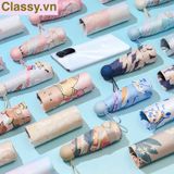  Classy giao ngẫu nhiên Ô dù đi nắng chỉ số SPF50+ chống tia UV nhiều họa tiết của mùa hè rực rỡ loại dù Gấp 3, họa tiết cute PK1637 