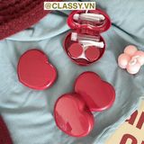  Classy Hộp đựng kính áp tròng Kèm Gương Và Nhíp tông màu  pastel nhẹ nhàng, hình trái tim đơn sắc PK1688 