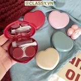  Classy Hộp đựng kính áp tròng Kèm Gương Và Nhíp tông màu  pastel nhẹ nhàng, hình trái tim đơn sắc PK1688 