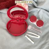  Classy Hộp đựng kính áp tròng Kèm Gương Và Nhíp tông màu  pastel nhẹ nhàng, hình trái tim đơn sắc PK1688 