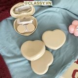  Classy Hộp đựng kính áp tròng Kèm Gương Và Nhíp tông màu  pastel nhẹ nhàng, hình trái tim đơn sắc PK1688 
