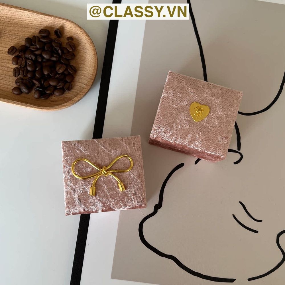  [GIAO HÀNG 7-25 NGÀY] Hộp đựng trang sức nhẫn, dây chuyền bằng nhung PK1745 