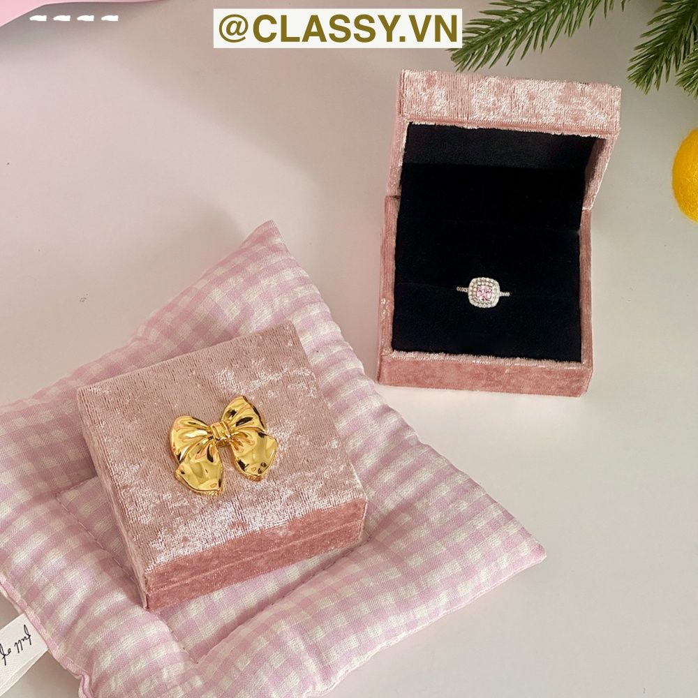 [GIAO HÀNG 7-25 NGÀY] Hộp đựng trang sức nhẫn, dây chuyền bằng nhung PK1745 