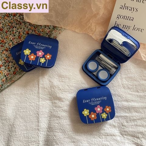  Hộp đựng kính áp tròng vintage Kèm Gương Và Nhíp họa tiết hoa nhẹ nhàng, thanh lịch PK1770 