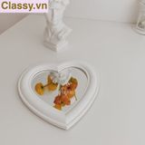  [GIAO HÀNG 7-25 NGÀY] Gương soi cầm tay hình trái tim Kích thước 17.5*18.5cm màu hồng PK1823 
