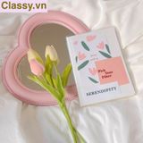  [GIAO HÀNG 7-25 NGÀY] Gương soi cầm tay hình trái tim Kích thước 17.5*18.5cm màu hồng PK1823 