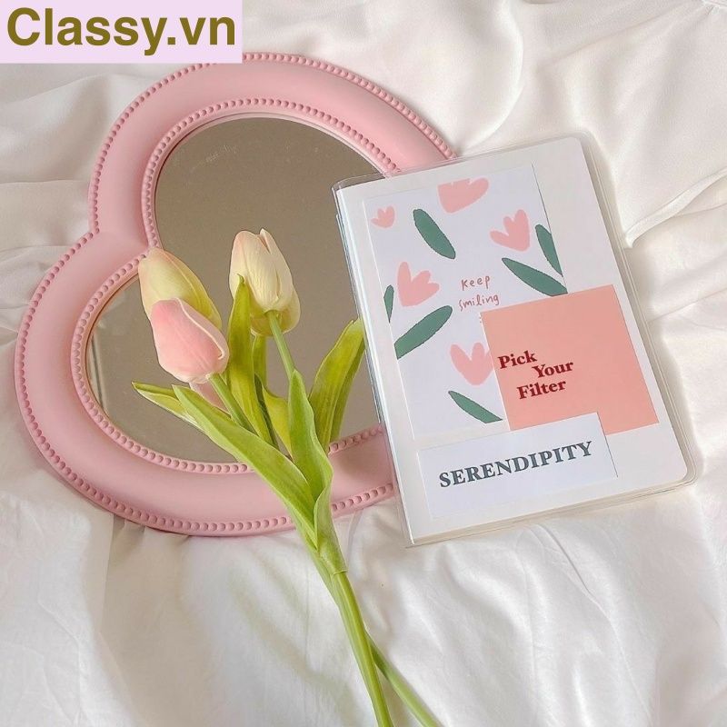  [GIAO HÀNG 7-25 NGÀY] Gương soi cầm tay hình trái tim Kích thước 17.5*18.5cm màu hồng PK1823 