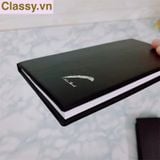 Sổ bìa da đen nhiều kích thước - Classy Notebook ghi chép cuộc họp, lập kế hoạch kinh doanh- 224 trang bìa tối giản- PK1834 
