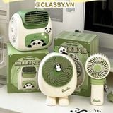  Quạt cầm tay mini tích điện USB liên tục 3-6h hình gấu Panda dễ thương  PK1849 