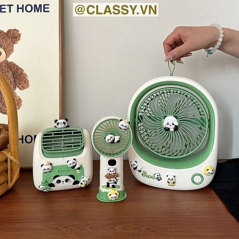  [GIAO HÀNG 7-25 NGÀY] Quạt cầm tay mini tích điện USB liên tục 3-6h hình gấu Panda dễ thương  PK1849 