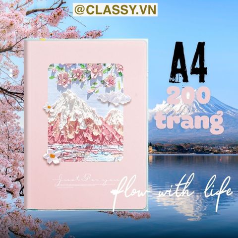  [GIAO HÀNG 7-25 NGÀY]  COMBO 10 CUỐN Sổ kẻ ngang A4 dày 200 trang in tranh sơn dầu, bọc lớp bìa trong suốt chống nước lý tưởng Cho công việc và Bài Tập cho sinh viên và văn phòng PK1867 