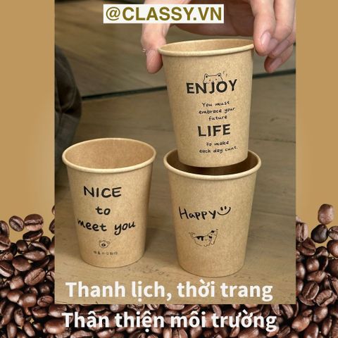  [GIAO HÀNG 7-25 NGÀY]  Combo 1000 Cốc Giấy Kraft 250ML PK1868 - Lựa Chọn Thân Thiện Môi Trường Cho Văn Phòng và Sinh Viên 