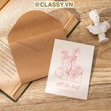  [GIAO HÀNG 7-25 NGÀY] COMBO 100 Thiệp kèm Phong bì và Ruy băng vintage Butterfly chúc mừng 8-3, 20-11, Sinh Nhật, Lễ, Cảm Ơn , Tình Yêu PK1873 