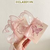  [GIAO HÀNG 7-25 NGÀY] COMBO 100 Thiệp kèm Phong bì và Ruy băng vintage Butterfly chúc mừng 8-3, 20-11, Sinh Nhật, Lễ, Cảm Ơn , Tình Yêu PK1873 