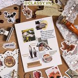  Combo 2 sticker PK1878 Nhãn dán infeelme vintage dán Sổ tay sáng tạo vật liệu trang trí Kích thước 120 x 168 mm 