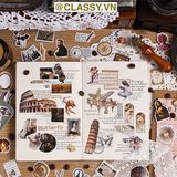  Combo 2 sticker PK1878 Nhãn dán infeelme vintage dán Sổ tay sáng tạo vật liệu trang trí Kích thước 120 x 168 mm 