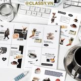  Combo 2 sticker PK1878 Nhãn dán infeelme vintage dán Sổ tay sáng tạo vật liệu trang trí Kích thước 120 x 168 mm 