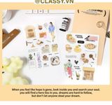  Combo 2 sticker PK1878 Nhãn dán infeelme vintage dán Sổ tay sáng tạo vật liệu trang trí Kích thước 120 x 168 mm 