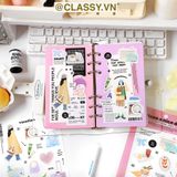  Combo 2 sticker PK1878 Nhãn dán infeelme vintage dán Sổ tay sáng tạo vật liệu trang trí Kích thước 120 x 168 mm 