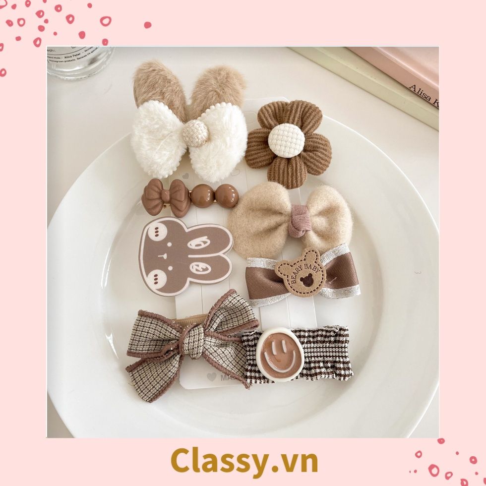  Classy Set kẹp tóc nhiều kiểu dễ thương phong cách hàn quốc PK316 